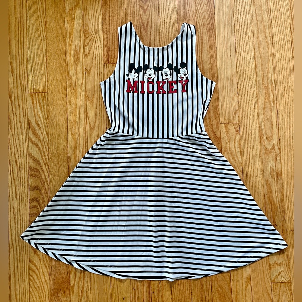 Mickey Mouse Striped Jersey Kids Dress